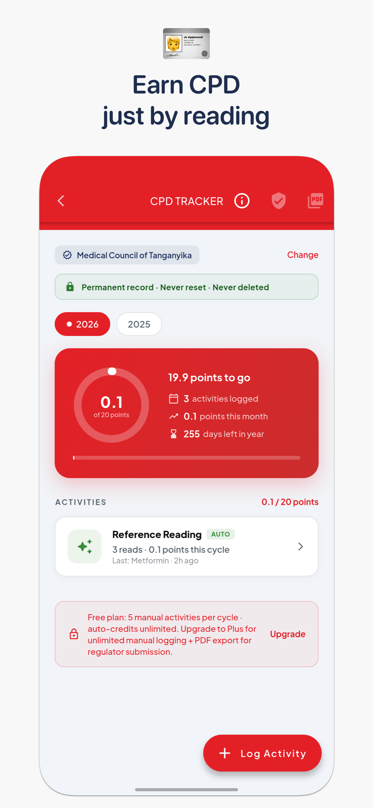 CPD Tracker — 19 regulators across 16 countries, auto-logged