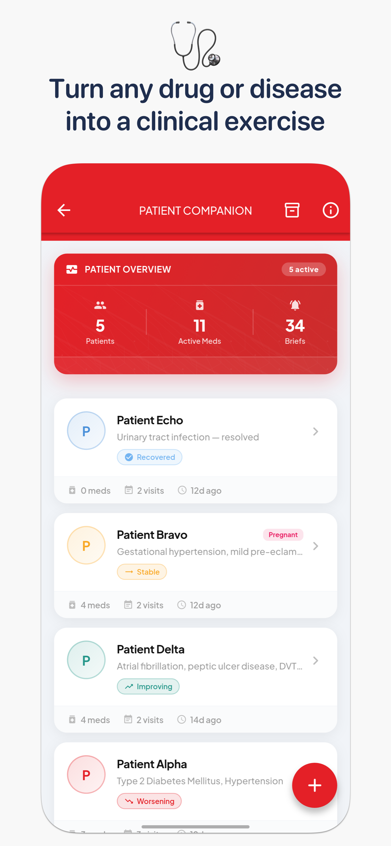 Patient Companion — track patients with AI diagnostics and real survival mechanics