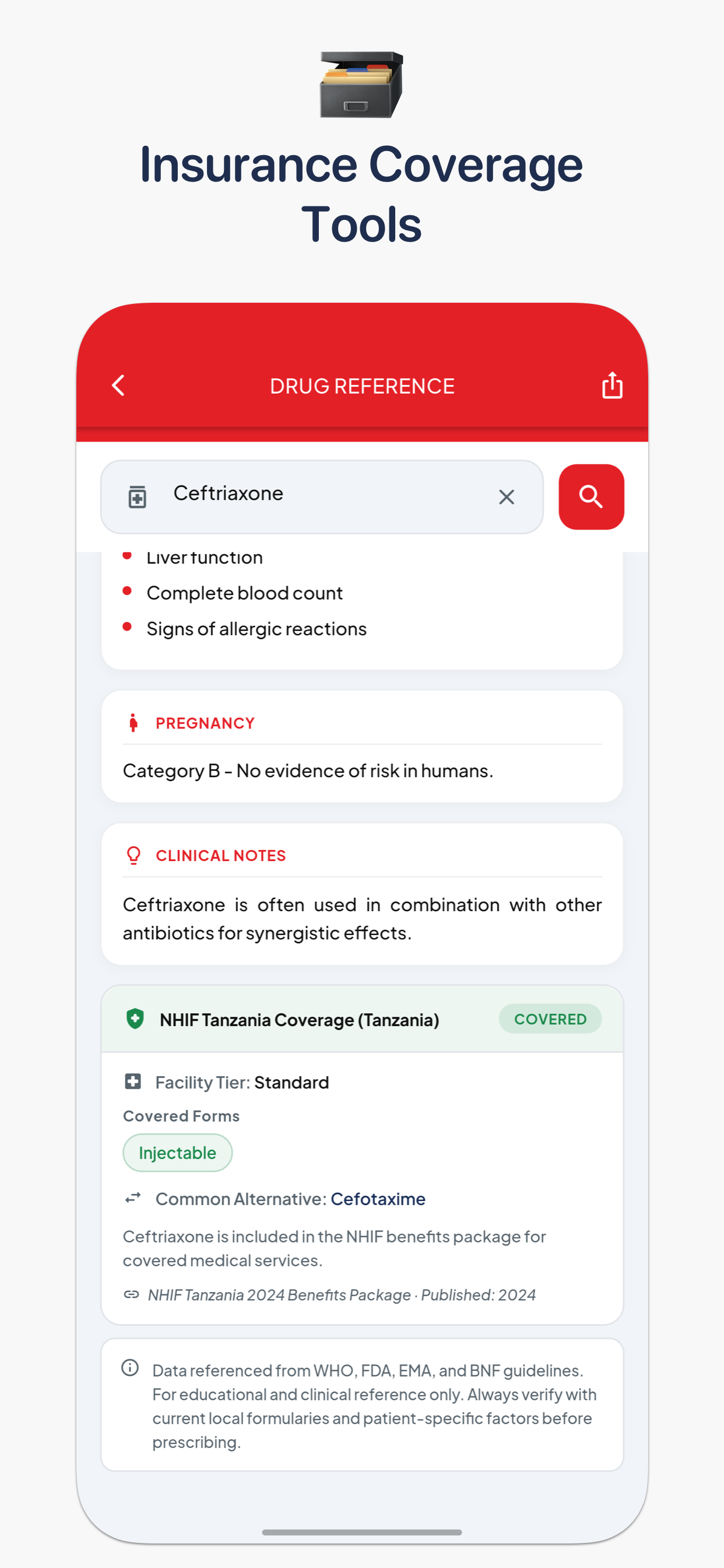 Insurance Coverage — First in any medical app