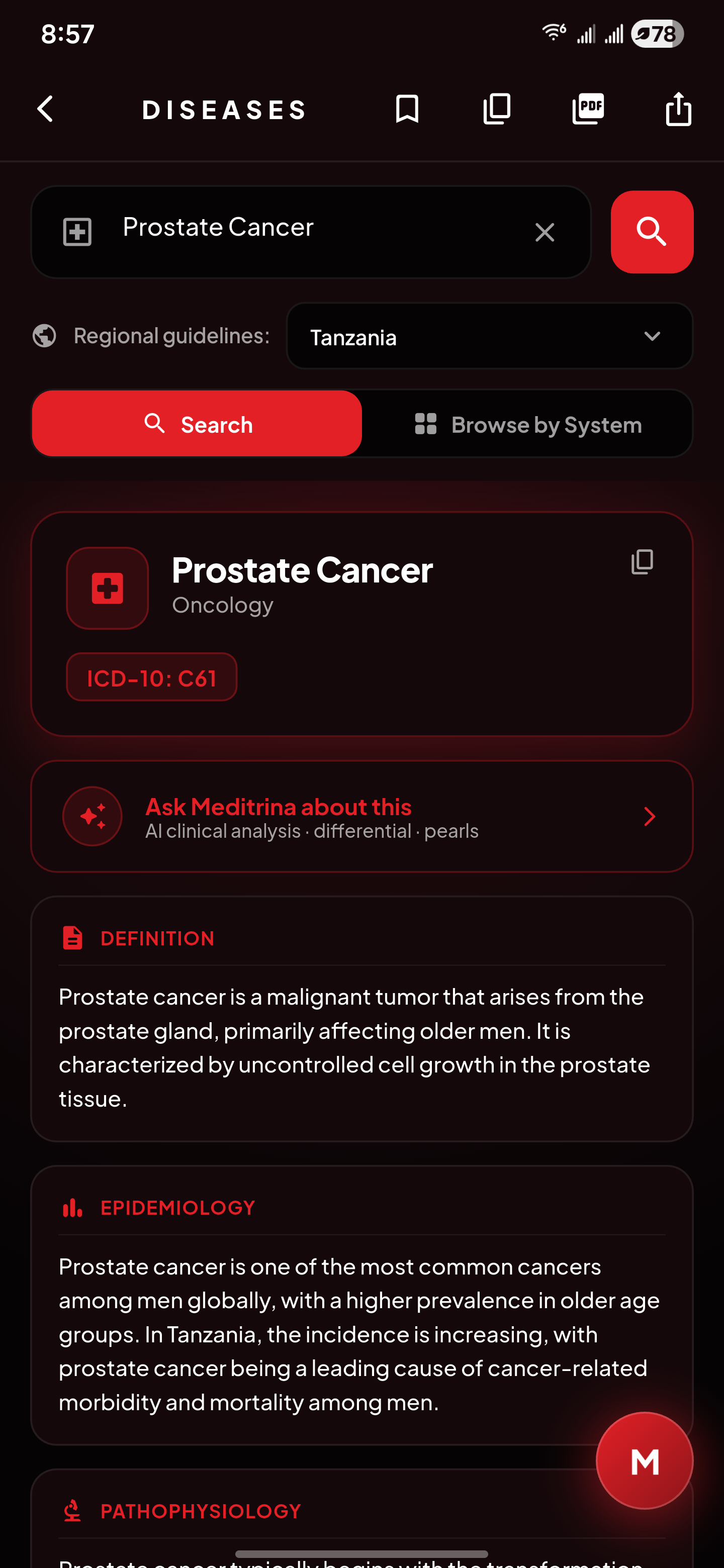 Disease Reference — Prostate Cancer detail